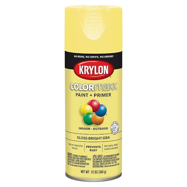 Krylon 12 Oz K05507007 Bright Idea COLORmaxx Paint & Primer Spray Paint, Gloss K05506007 - main
