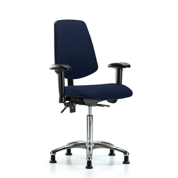 Blue Ridge Ergonomics Fab Med Bench Chair, Bk, Glds, Navy, 6-Way Adjustable, 22" to 29" Height, Dark Blue BR-FMBCH-MB-CR-T0-A1-NF-RG-F45 - main