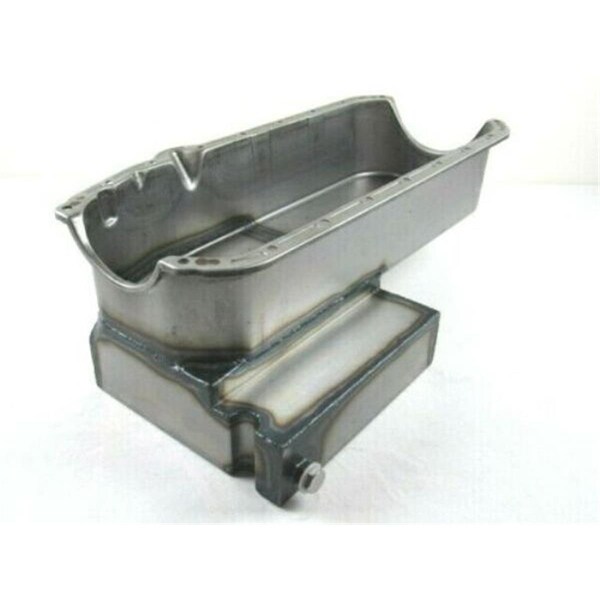 Bous Performance Steel Circle Track Oil Pan for 1980-1985 SBC Chevy 283-350, Raw E44029 - main