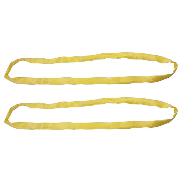 Mytee Products Round Sling 20 ft Yellow 8400# Vertical 6700 # Choker 16800 # Basket, 2PK RSL-20-8400x2 - main