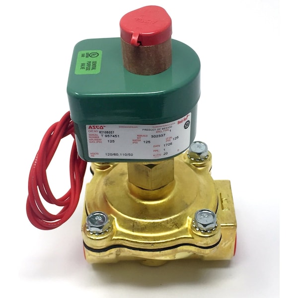 Asco 1in 120V NO Air/Water/Oil 0 -125# 8210B057 120/60 110/50 - main
