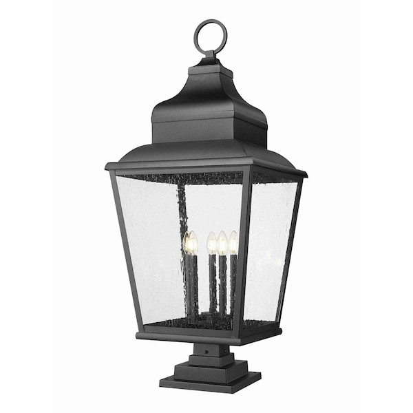 Z-Lite Raphael Sand Black 5 Light Outdoor Pier Mounted Fixture 5029PHXXLS-LSQPM-BK - main