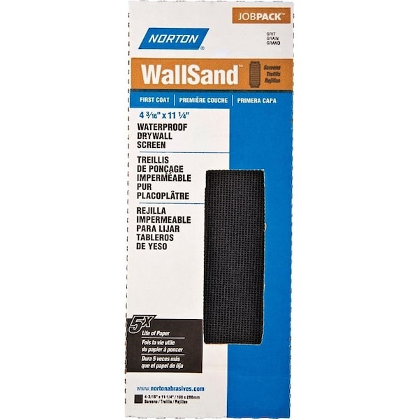 Norton Co WallSand 2302 Sandscreen, 1114 in L, 4316 in W, 100 Grit, Medium, Silicon Carbide Abrasive 68318 - main