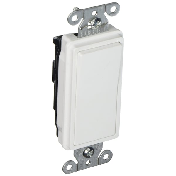 Hubbell Wiring Switches & Lighting, Spec Grade, 20A 120/277V, Single Pole, Back/Side Wired, White DS120W - main
