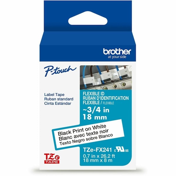 Brother Flag Label, White, Polyester TZEFX241G - main