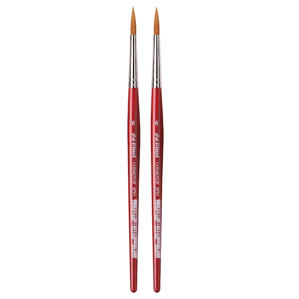 Da Vinci COSMOTOP-SPIN Silk painting Brush, Synthetic, Watercolor, Round, Size 6, 2PK VA-5580_6 - main