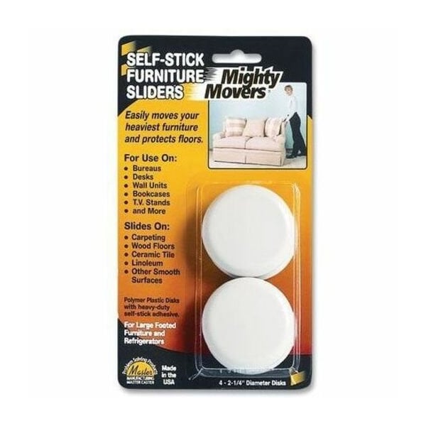 Master Caster Furniture Glide, Self-Stick, Rd, 2-1/4", PK4 87003 - main