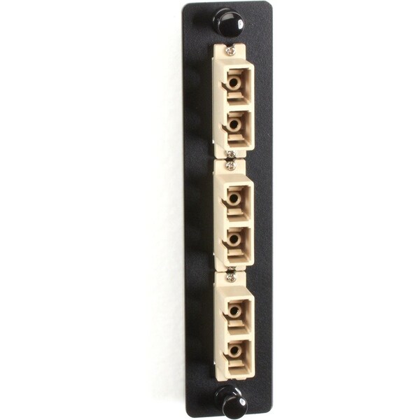 Black Box Standard Adapter Panel, Bronze Sleeves, (3) Duplex Sc Pairs, Beige JPM451B - main