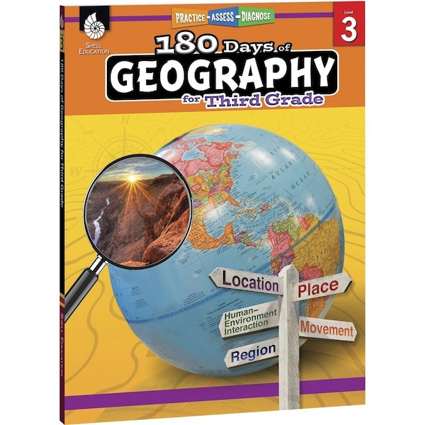 Shell Education 180 Days of Geography, Grade 3 28624 - main