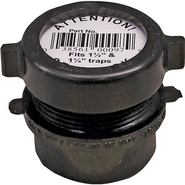 Genova CANPLAS 103211YBC Trap Pipe Adapter, 112 x 114 in, Spigot x FNPT, ABS, Black, SCH 40 Schedule 102858ABC/103211Y - main