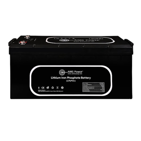 Aims Power Lithium Battery 300Ah 3.84 kW with Wake Up, Heater and BT Monitoring 12V LiFePO4 LFP12V300A - main