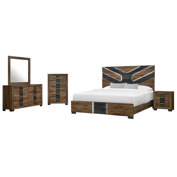 Global Furniture Usa Modern Optimus Brown/Black King Bed Group OPTIMUS-BRWN/BLK-KBG - main