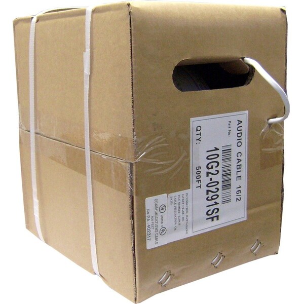 Cable Wholesale Speaker Cable, White, Pure Copper, CMR / 16/2 16 AWG 2 Conductor, 65 Strand / 0.16mm, Pullbox, 500ft 10G2-291SF - main