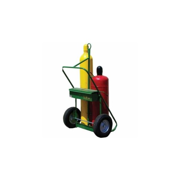 Saf-T-Cart 400 Series Carts, Holds 2 Cylinders, 9.5 in-12.5 in dia., 16 in Pneum. Wheels, 62 in H 339-552-16 - main