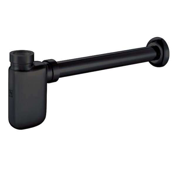 Kingston Brass 1-1/4" Brass Oval Bottle Trap, Matte Black DD8400 - main