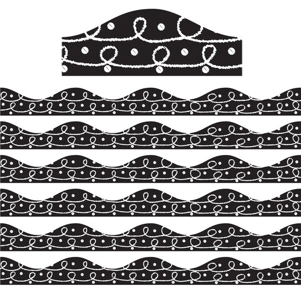 Ashley Productions Magnetic Border, Scribble Chalk Loops, 12 Feet Per Pack, 6PK 10249 - main