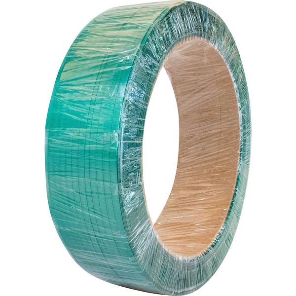 Encore Packaging Polyester Strapping Coil - Green, 1/2" x .020" x 7200', Hand Grade, Embossed, 16 x 6" Core PET12020-7200 - main