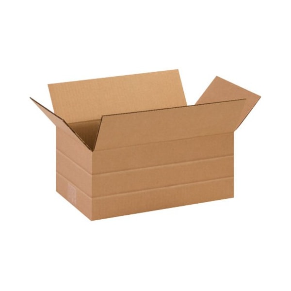 Zoro Select 14 in x 8 in x 6 in Multi-Depth Box, Kraft, Corrugate, Single Wall, 32 ECT MD1486 - main