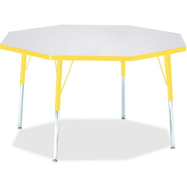 Jonti-Craft Berries Octagon Activity Table, 48 in. x 48 in., A-height, Freckled Gray/Yellow/Gray 6428JCA007 - main