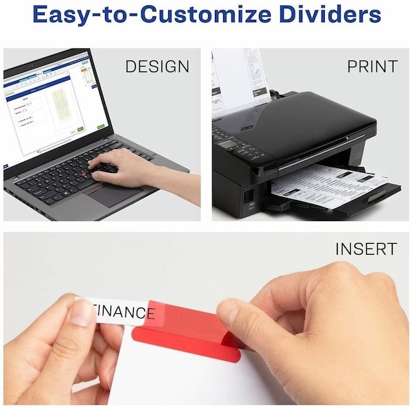 Avery Dividers, Insert, 8-Tab, Multi 8PK AVE11123 - main
