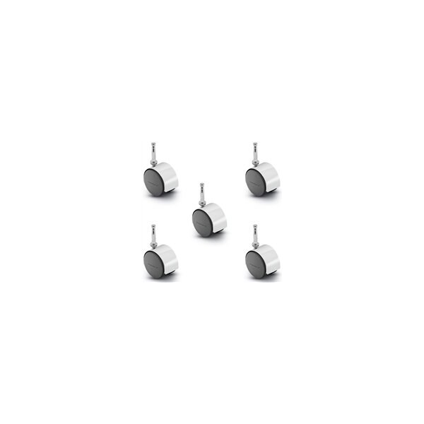 Shepherd Hardware Pacer Hooded Caster Chrome 50mm Dia, 5/16'' x 1-1/2'' Grip Neck Stem, 300 lbs Cap per Set of 5, 5PK PPA50302BC-5 - main