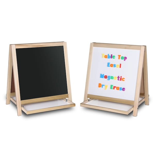 Flipside Magnetic Table Top Easel - Black Chalk/White Markerboard 17406 - main