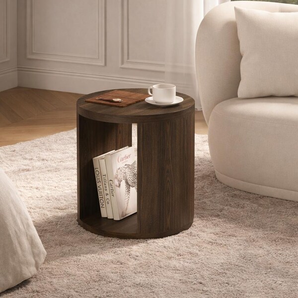 Manhattan Comfort Alure 20 in End Table in Walnut ET1833-3 - main