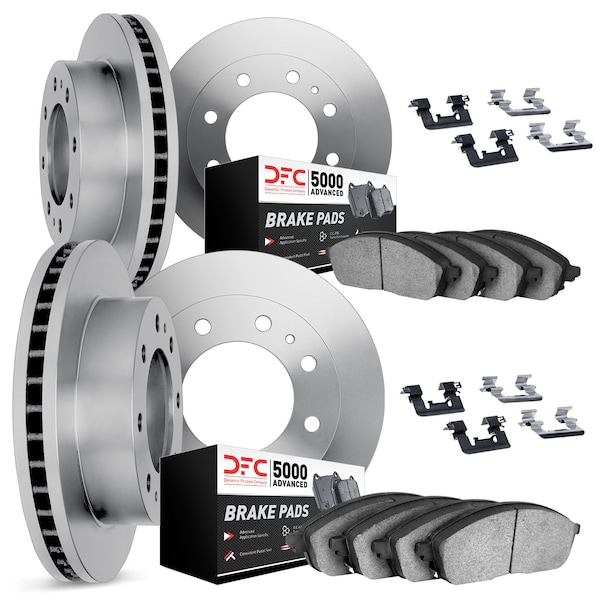 Dynamic Friction Co DFC Brake Rotor with 5000 Brake Pads and Hardware Kit 6514-54022 - main