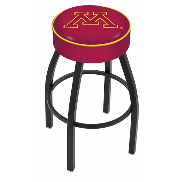 Holland Bar Stool Co 25" 4" Minnesota Cushion Seat, Blk Wrinkle Base Swivel Bar Stool L8B125MinnUn - main
