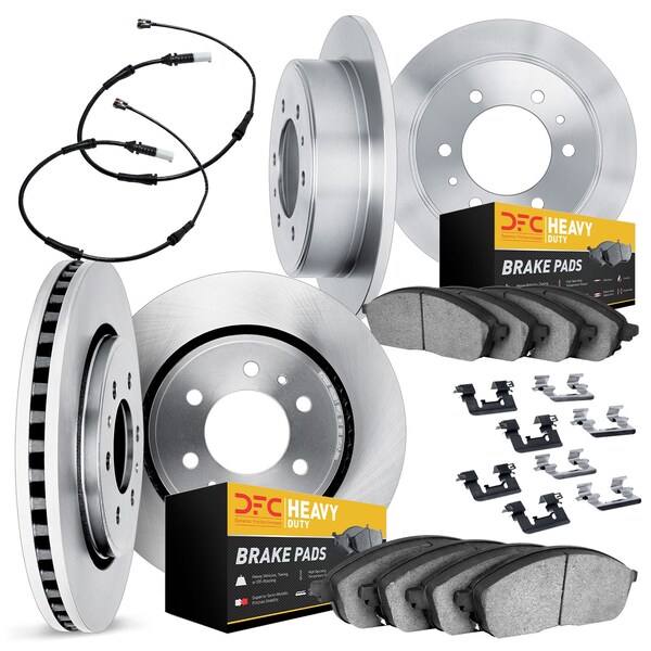 Dynamic Friction Co DFC Rotors with Heavy Duty Brake Pads includesSensor and Hardware 6224-40041 - main