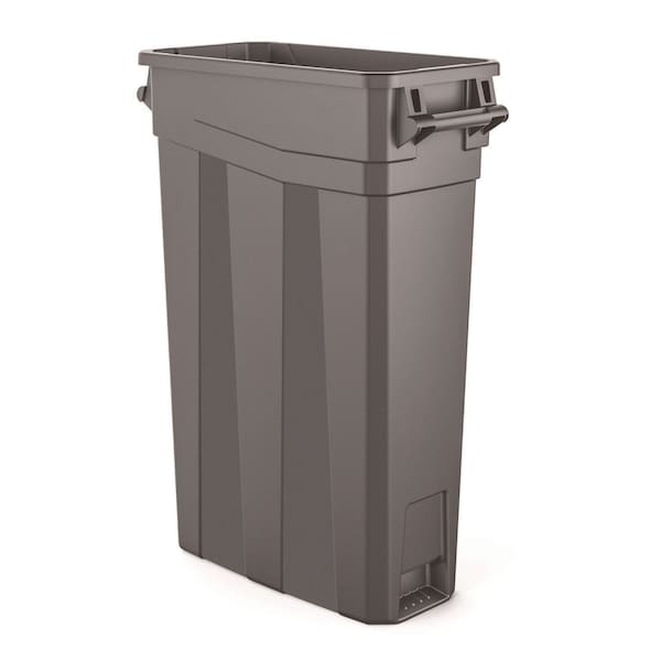 Suncast Commercial Resin Slim Trash Can, 23 Gallon, Plastic, Gray TCNH2030 - main