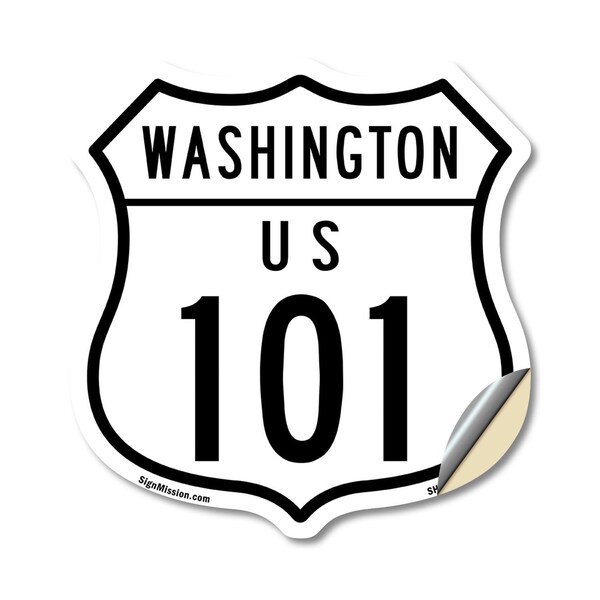 Signmission Washington Route Marker Shield Sign Us 1, 12 Inch X 12 Inch, Vinyl Decal SHI-D-12-475 - main