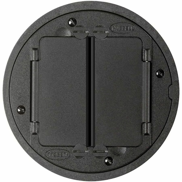 Hubbell Wiring Device-Kellems Box Cover, Floor Box Type, 2 Gang, Aluminum S1TFCBL - main