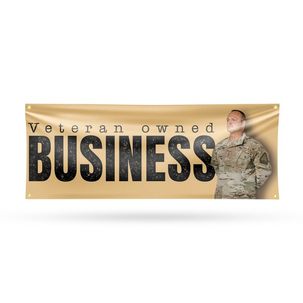 Signmission Veteran Owned Business, 18 Inch x 48 Inch, Vinyl Banner B-30915 - main