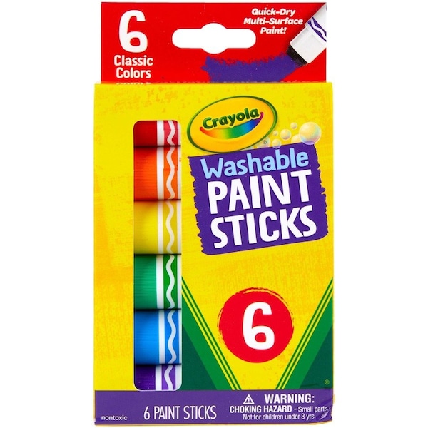 Crayola Washable Paint Sticks, 6 Colors, 18PK 54-6207 - main