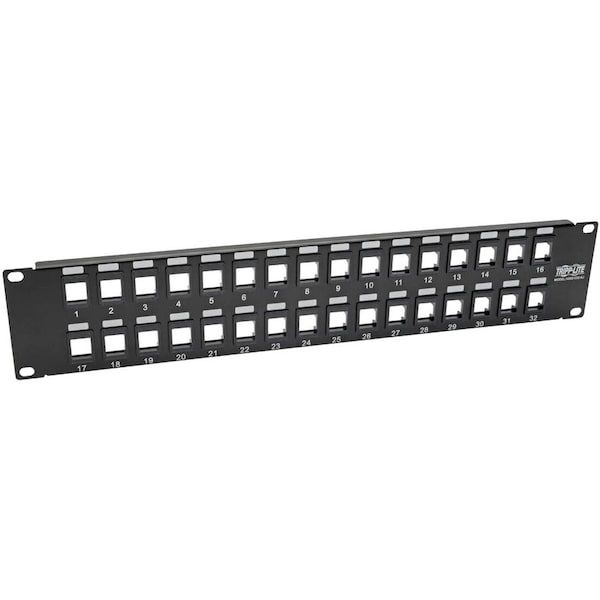 Tripp Lite Keystone Blank Patch Panel RJ45 USB HDMI Cat5/6 2URM 32-Port N062-032-KJ - main