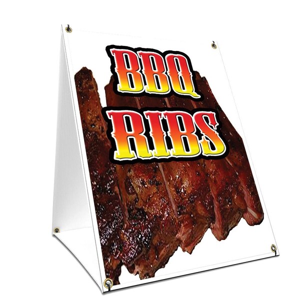 Signmission Bbq Ribs, 24 Inch x 18 Inch A-frame Yard Sign, Plastic Sign SBC-1824-Bbq Ribs - main