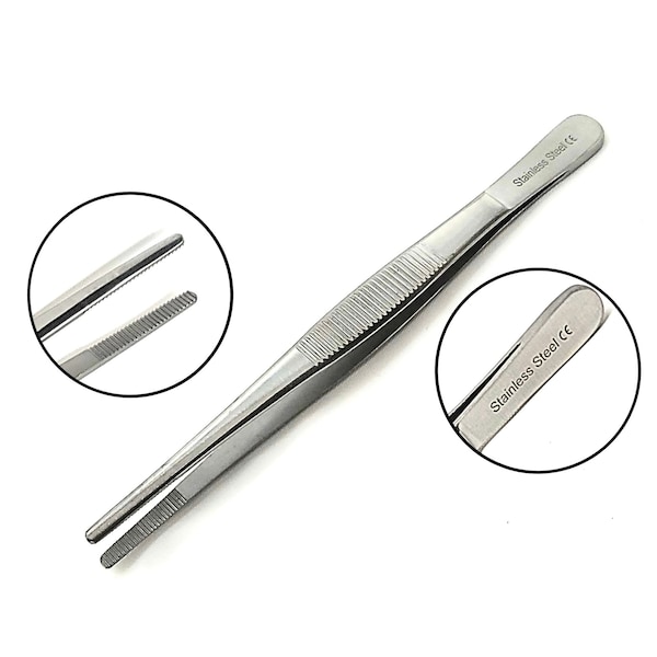 A2Z Scilab Culinary Tweezers, Blunt Serrated Jaws, 5 Inch, Stainless Steel Tongs A2Z-ZR1031 - main