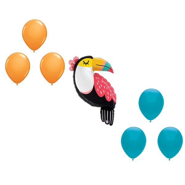 Loonballoon 39 Inch Summer Toucan Balloon Medium Shape Set, 39 Inch Summer Toucan Balloon and 6x latex 99503 - main