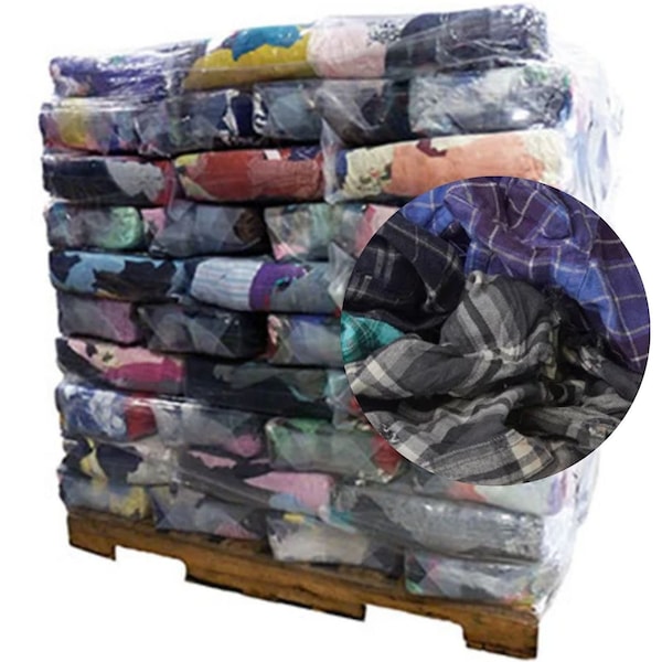 Supremeplus Recycled Color Flannel (Polishing) Cleaning Rags, 1000 lbs. Pallet, 40 x 25 lbs. Bags, 40PK SP-0776 - main