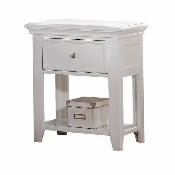 Homeroots 27" White One Drawer Nightstand 376965 - main