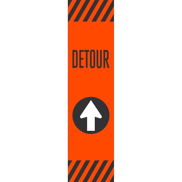 Lyle FlexPost "Detour" with Straight Ahead Arrow Decal Only, 7.5x29.5, High Intensity Prismatic, Orange G-16972-HD_7.5x29.5 - main