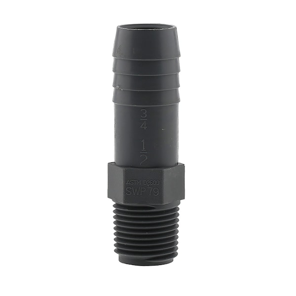 Westlake Pipe & Fittings 1/2 in. MPT in. X 3/4 in. D Insert Polypropylene Reducing Male Adapter 1 pk UPPIA-0507 - main
