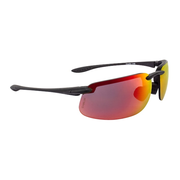 Crossfire Safety Glasses, Red Mirror Lens, Matte Black Frame, Half-Frame, Yes, 1 PR 2169 - main