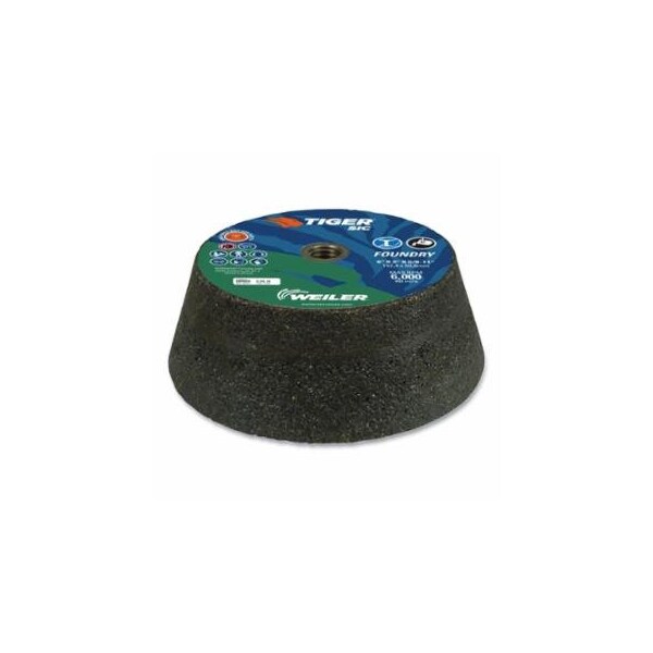 Weiler Tiger Flaring Cup Wheel, 6 in/4-3/4 in dia x 2 in T x 5/8 in-11 Arbor, 1-1/2 in Rim, 16 Grit, 5PK 804-68069 - main
