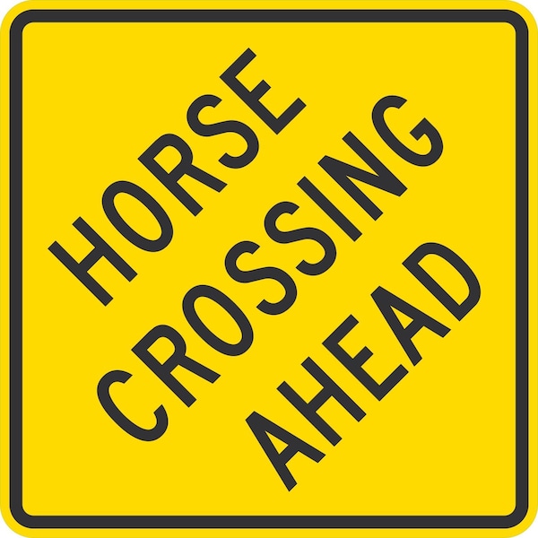 Lyle Horse Crossing Ahead, 36x36, High Intensity Prismatic, Yellow G-16209-HI_36x36 - main