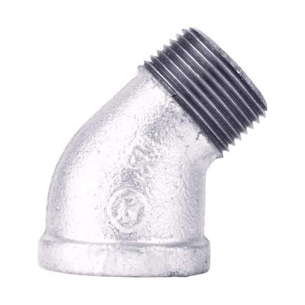 B & K 1/2 in. FIP each X 1/2 in. D MIP Galvanized Malleable Iron 45 degree Street Elbow 311SE45-12 - main