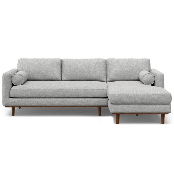 Homeroots 102" Gray Fabric Sofa With Brown Legs 641040 - main