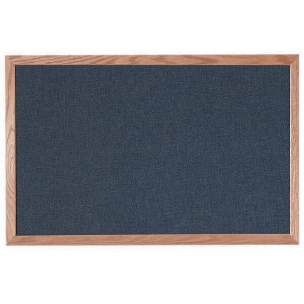 Aarco Designer Fabric Bulletin Board w/ an Oak Frame, Frame: Clear Lacquer, Board: Black 24''Hx36''W OF2436028 - main