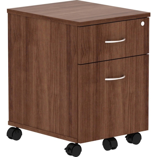 Lorell 15.8 in W 2 Drawer Pedestal, Walnut, Laminate 16230 - main